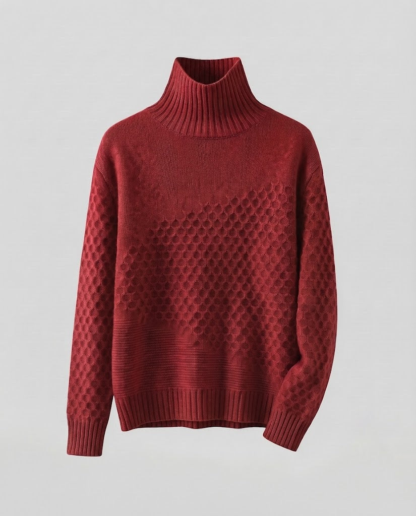 Women Fine Turtleneck Sweater in Mohair Look with Honeycomb Structure Shop Velvia