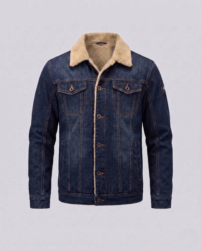 Men's Casual Denim Jacket with Teddy Lining Shop Velvia