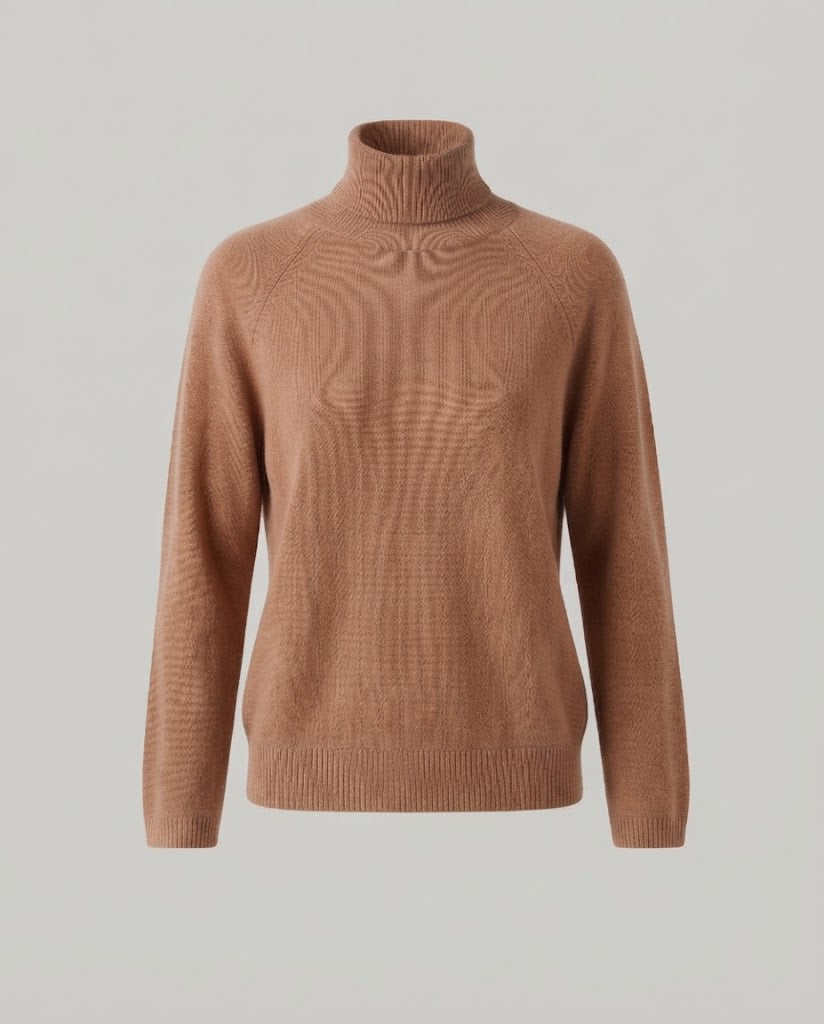 Women's fine knit turtleneck sweater made of cashmere blend with raglan sleeves and fine ribbed hem Shop Velvia