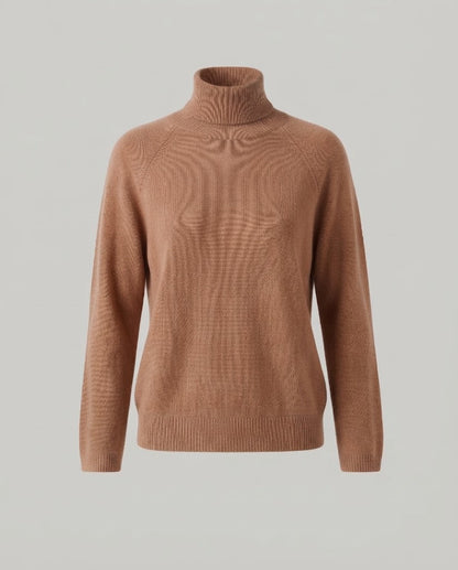 Women's fine knit turtleneck sweater made of cashmere blend with raglan sleeves and fine ribbed hem Shop Velvia