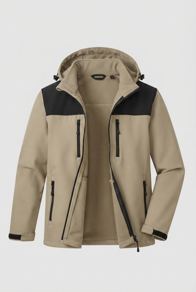 Men's two-layer softshell outdoor jacket with removable fleece inner jacket and hood Shop Velvia