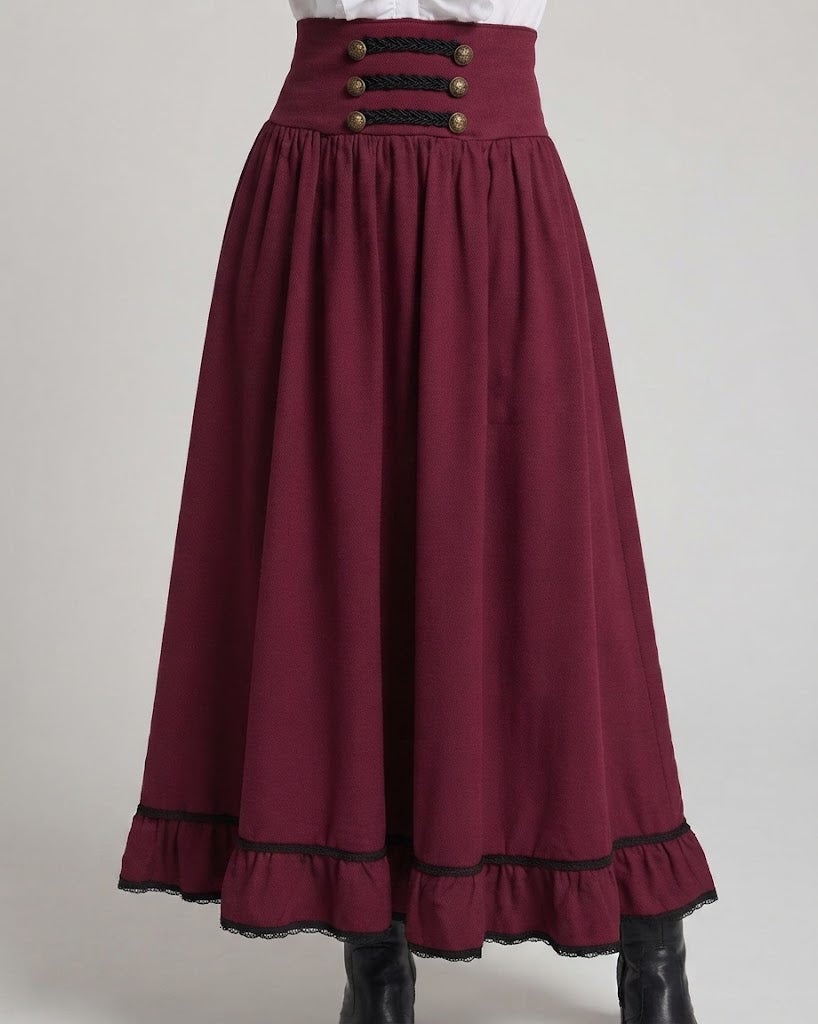 Ladies Elegant Maxi Skirt with Lacing and Leg Slit Shop Velvia