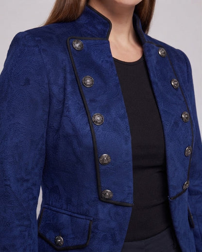 Women's elegant tailcoat with asymmetrical hem and ornate buttons Shop Velvia