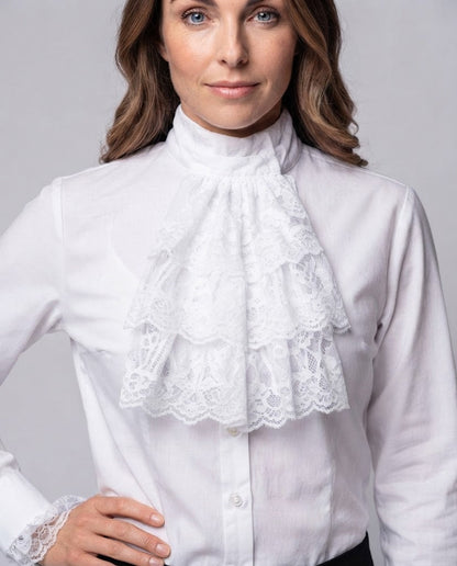 Women Ruffled Blouse with Elegant Sleeve Cuffs Shop Velvia