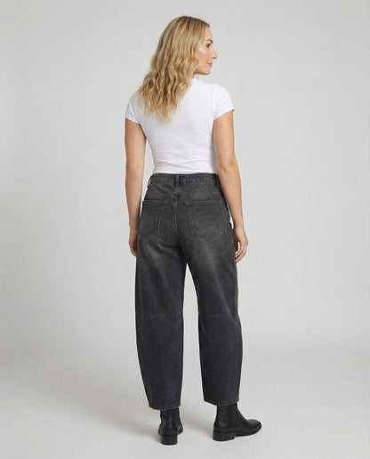 Shop Velvia | Mid Rise Barrel Jeans for Women