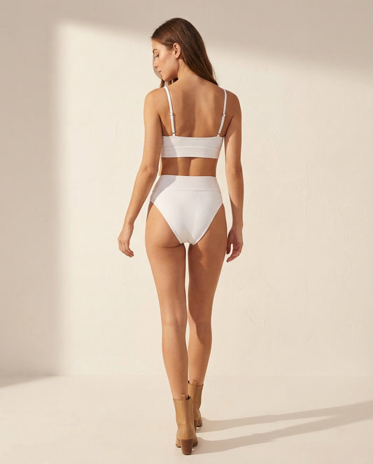 Ladies Ribbed Bikini Set Spaghetti Strap Bustier