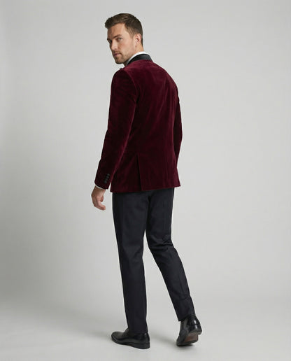 Shop Velvia | Men's Summer Jacket with Slim Fit and Contrasting Lapel