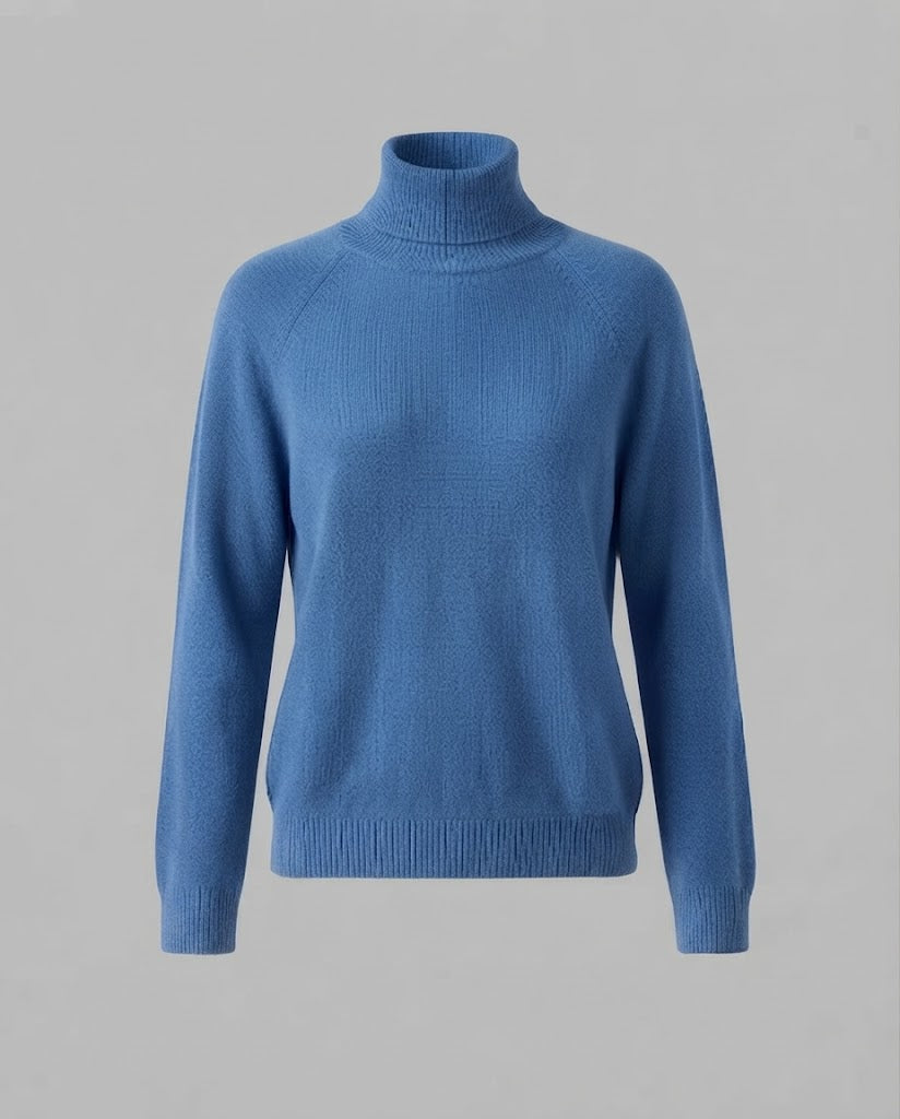 Women's fine knit turtleneck sweater made of cashmere blend with raglan sleeves and fine ribbed hem Shop Velvia
