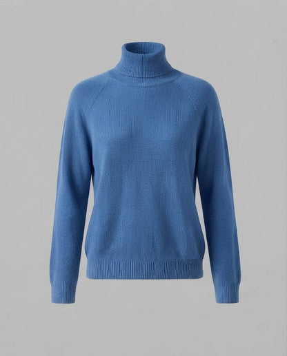 Women's fine knit turtleneck sweater made of cashmere blend with raglan sleeves and fine ribbed hem Shop Velvia