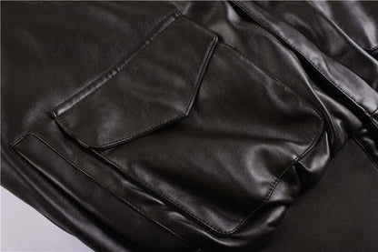 Shop Velvia | Men's Leather Jacket with Practical Pockets