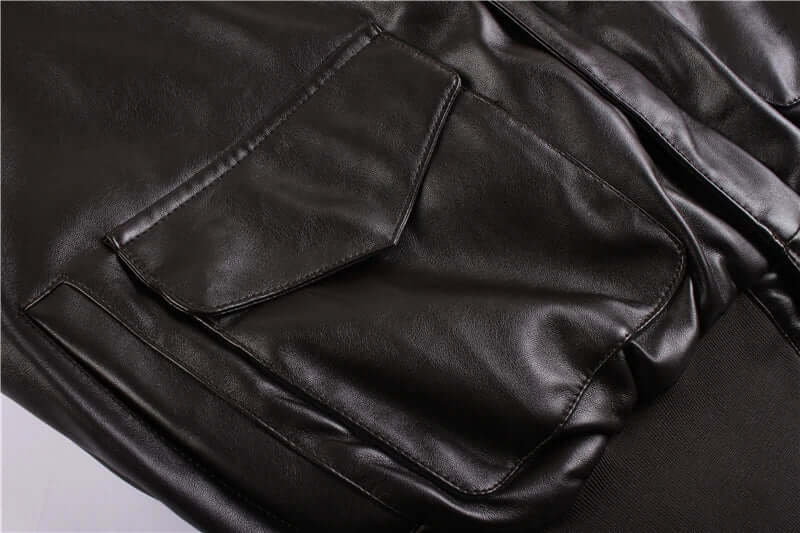 Shop Velvia | Men's Leather Jacket with Practical Pockets