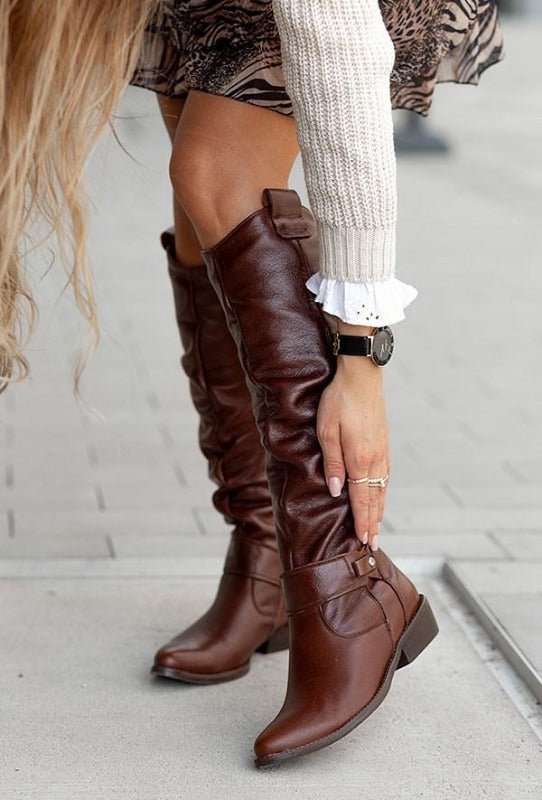 stylish leather boots, perfect for any occasion. Shop Velvia Shop Velvia