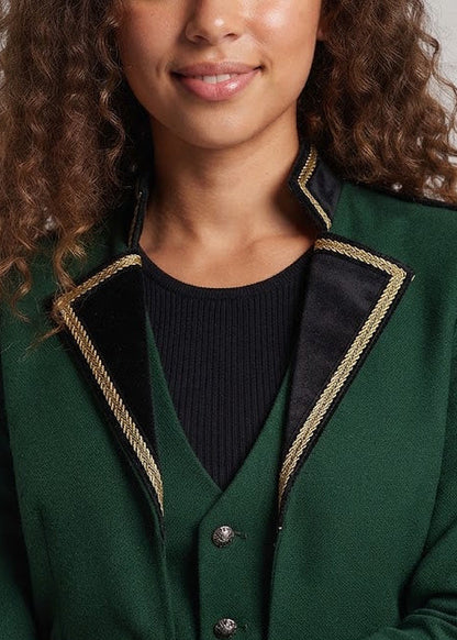 Women's elegant tailcoat with asymmetric details and royal accents Shop Velvia