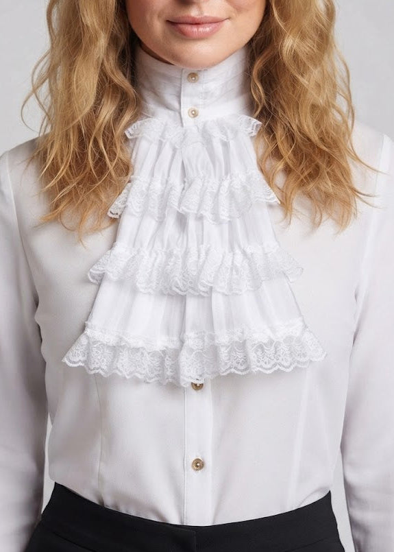 Women's Ruffled Shirt with Elegant Collar Shop Velvia