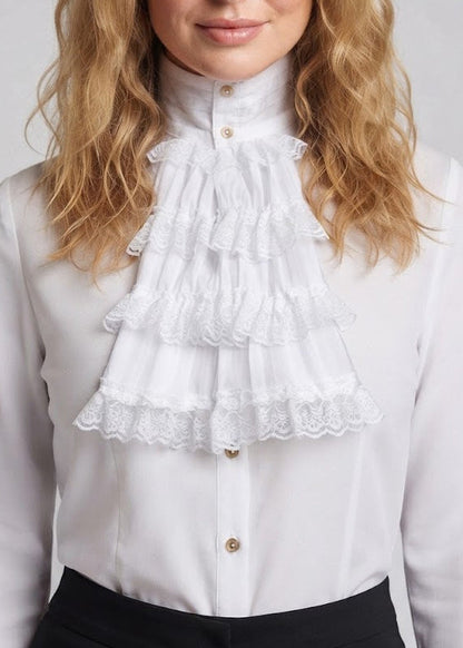 Women's Ruffled Shirt with Elegant Collar Shop Velvia