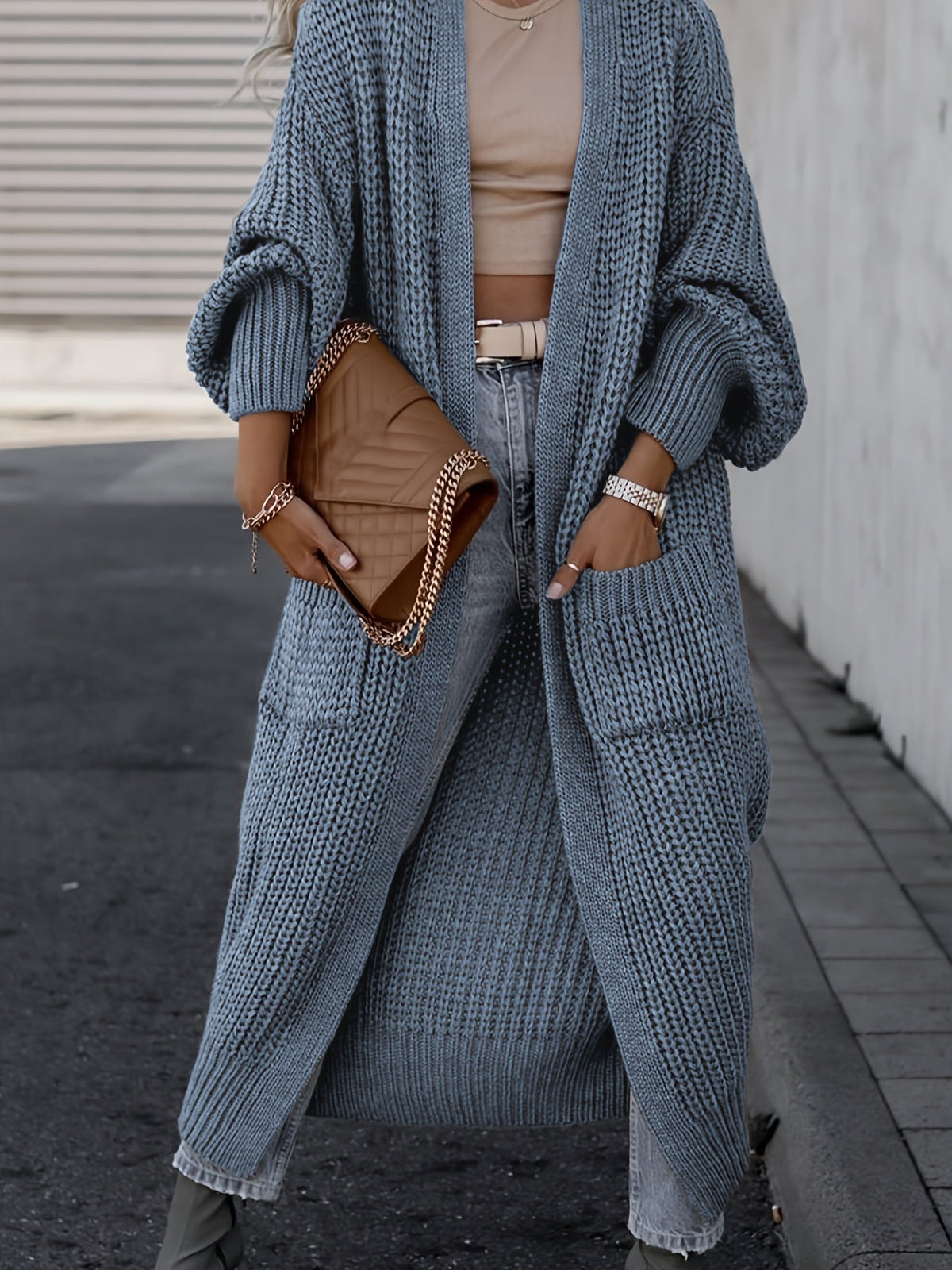 Shop Velvia | Wool knitted cardigan with pockets for women - Perfect for everyday use