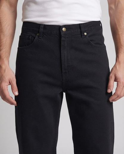 Men's denim flared pants with wide leg and minimalist silhouette Shop Velvia