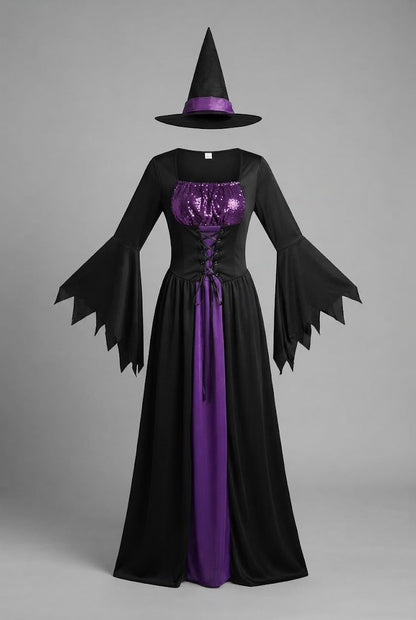 Women's Enchanting Witch Robe with Elegant Hat and Accessories Shop Velvia