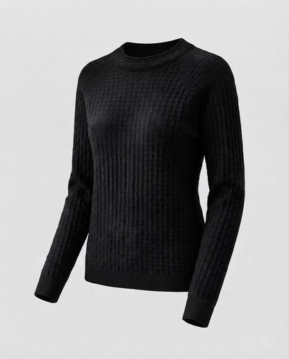 Women's fine-knit pullover with structured WShop Velvia look, round neck and cashmere-like texture Shop Velvia