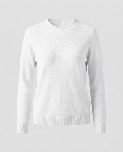 Women's Fine Structured Knit Sweater with Round Neck and Extra Soft Merino Mix Shop Velvia