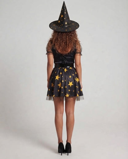 Women's fairy-tale witch costume with stars and lace details Shop Velvia