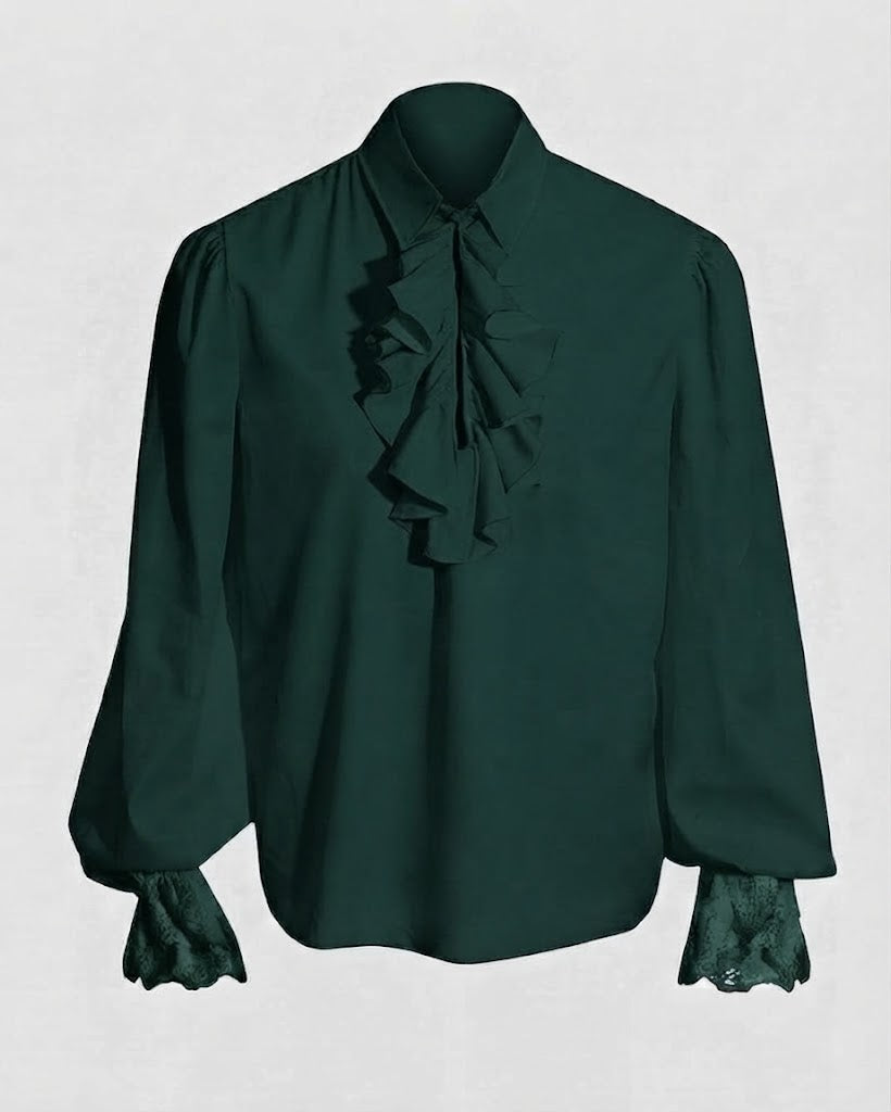Women Ruffled Blouse with Elegant Collar Area Shop Velvia
