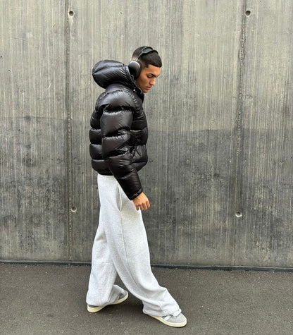 Shop Velvia | Men's Puffer Jacket - With Hood and Full-Length Zipper