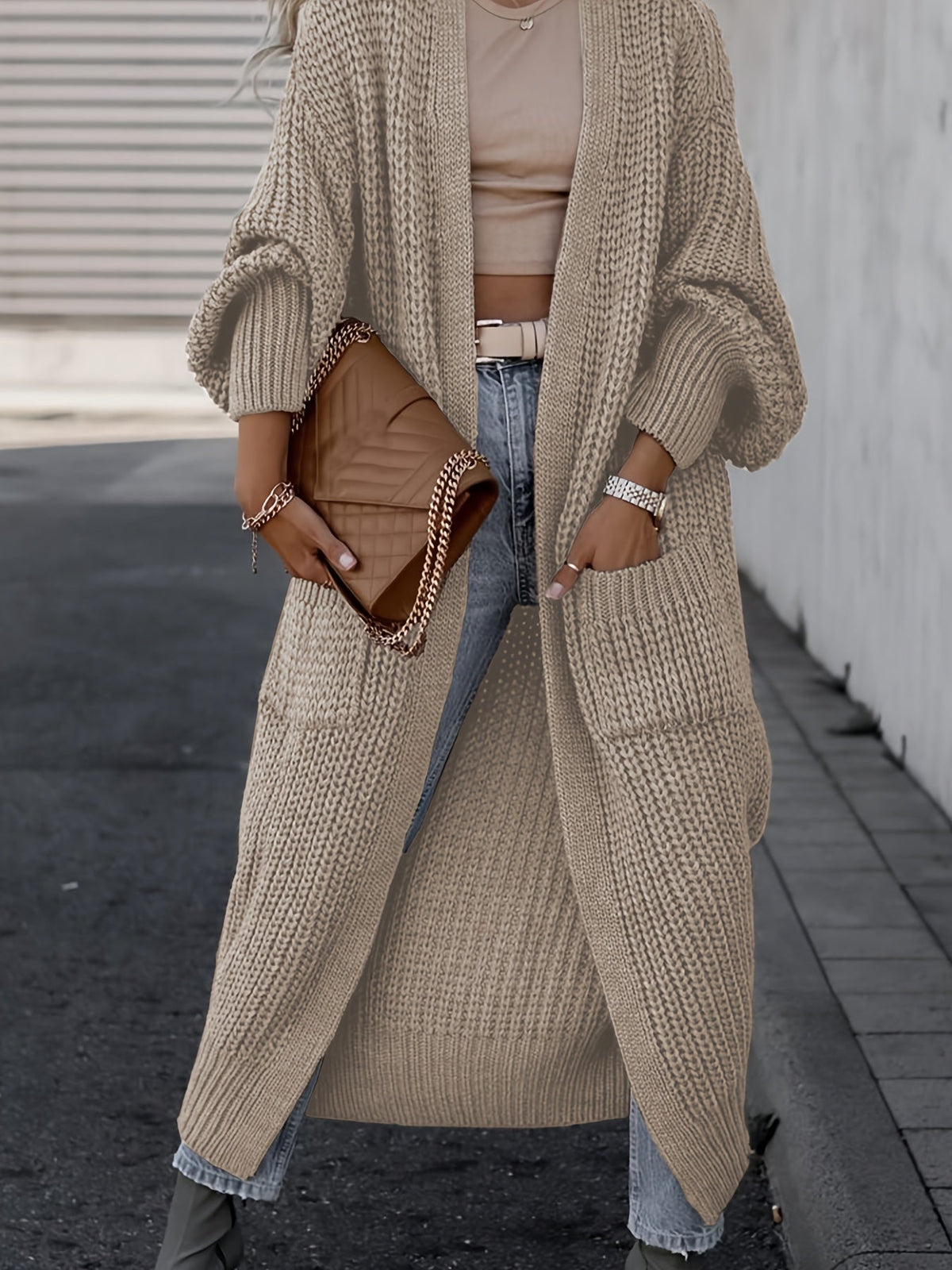 Shop Velvia | Wool knitted cardigan with pockets for women - Perfect for everyday use