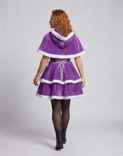 Women's festive dress with hood and ruffles Shop Velvia