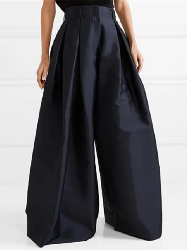 Shop Velvia | Loose Pants with High Waist Wide Leg and Pleated Pockets