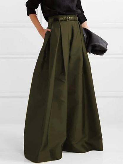 Shop Velvia | Loose Pants with High Waist Wide Leg and Pleated Pockets