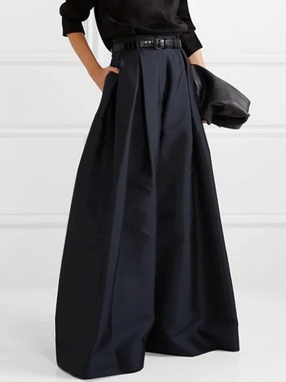Shop Velvia | Loose Pants with High Waist Wide Leg and Pleated Pockets