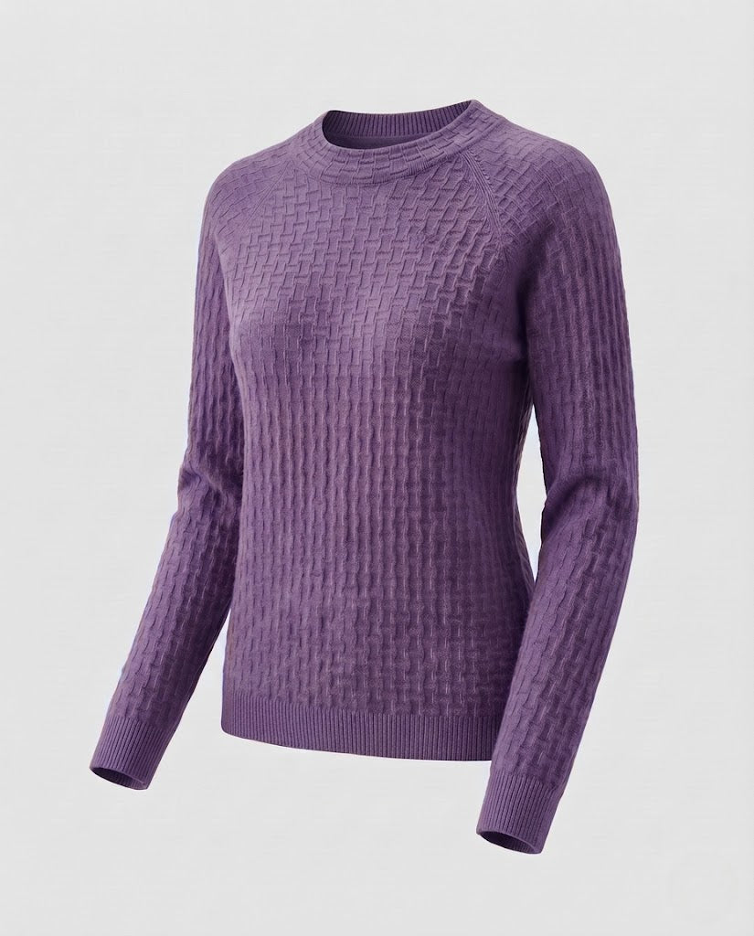 Women's fine-knit pullover with structured WShop Velvia look, round neck and cashmere-like texture Shop Velvia
