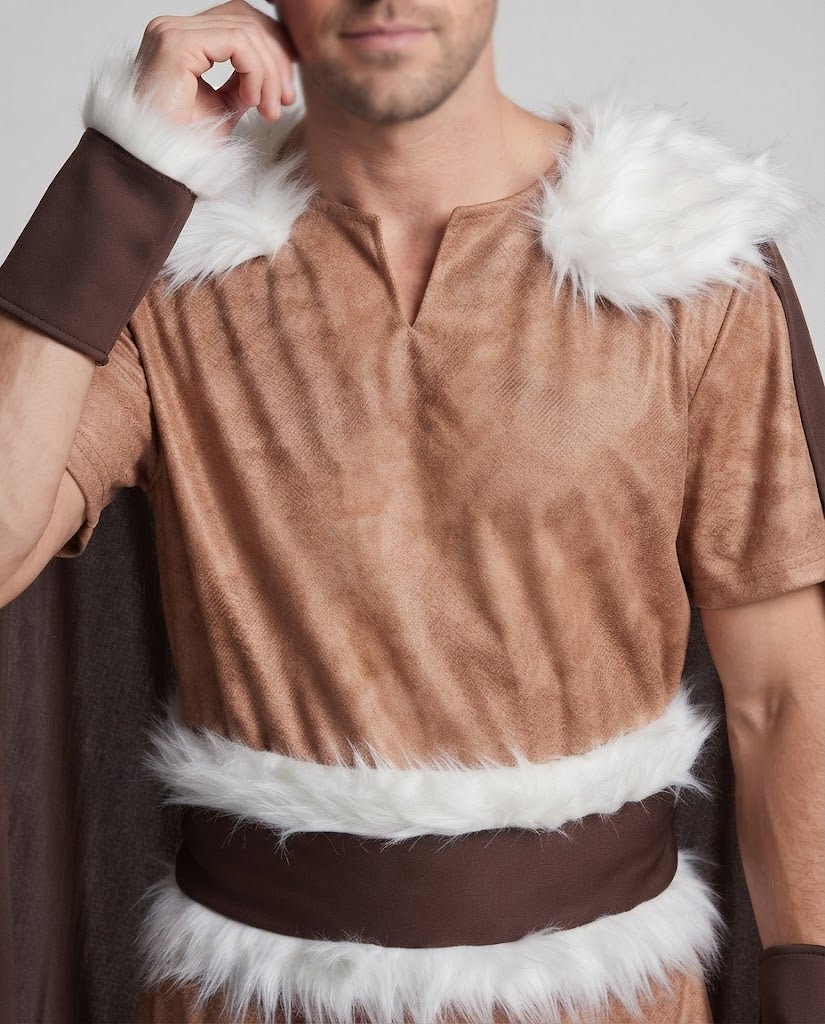 Men's Viking Costume with Hood and Fur Decoration Shop Velvia