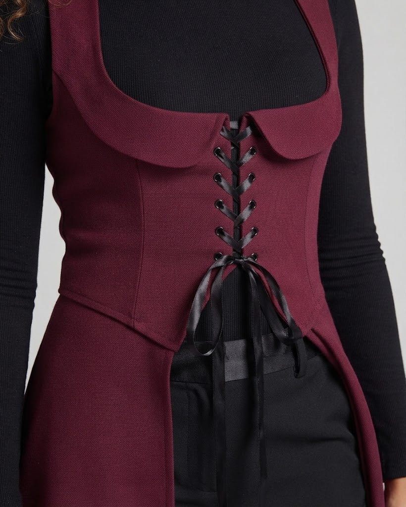 Women's Elegant Dress with Lacing and Asymmetrical Hem Shop Velvia