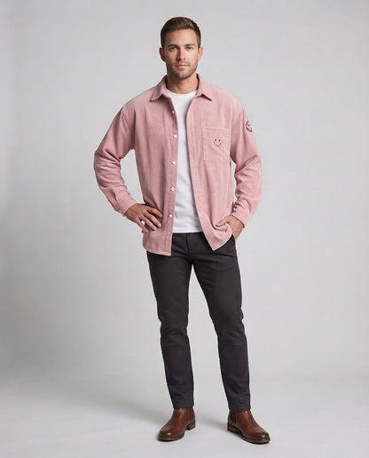 Men's Casual Cord Jacket with Casual Design and Smiley Detail Shop Velvia