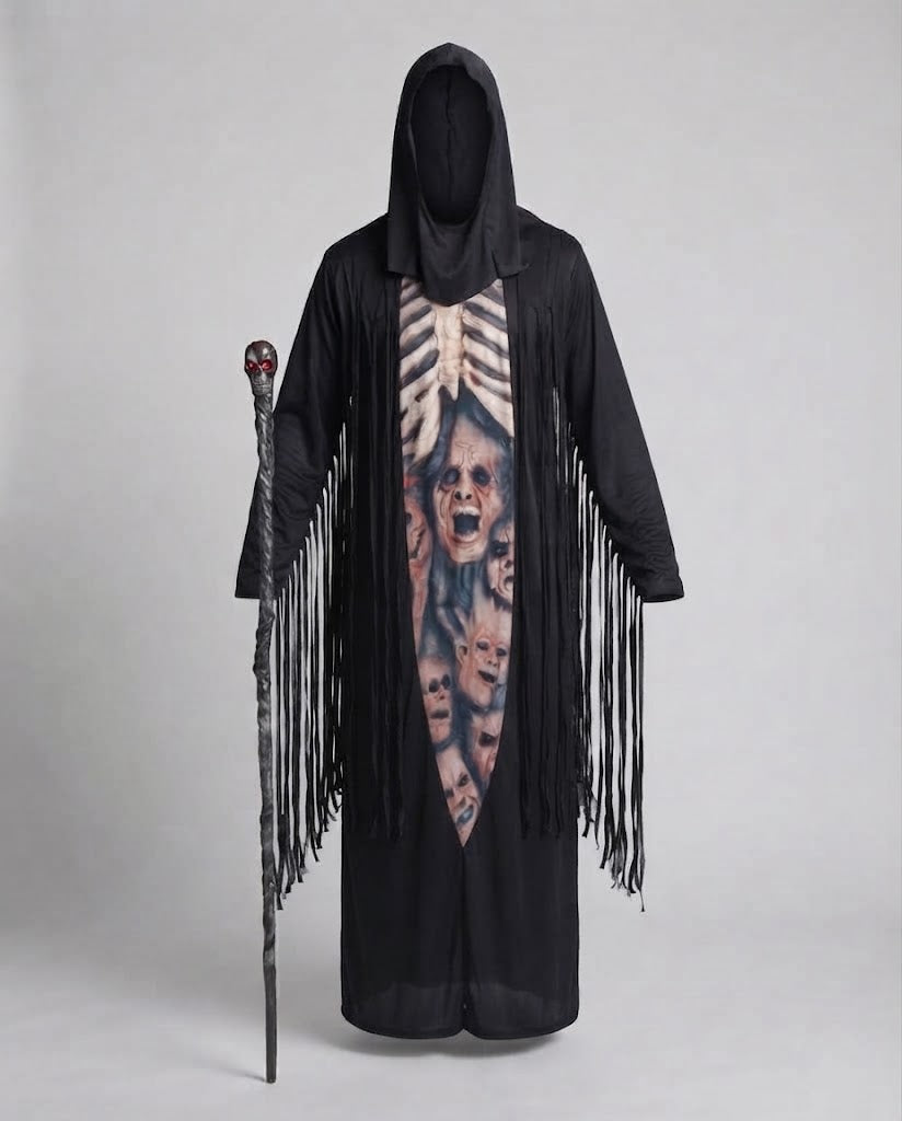 Men's Creepy Skeleton Coat with Deceptively Realistic Print Shop Velvia