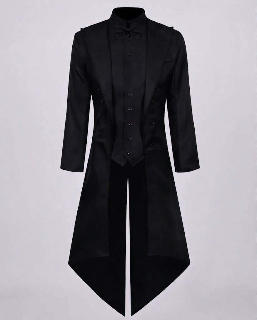 Men's tailcoat with high collar and elegant details Shop Velvia