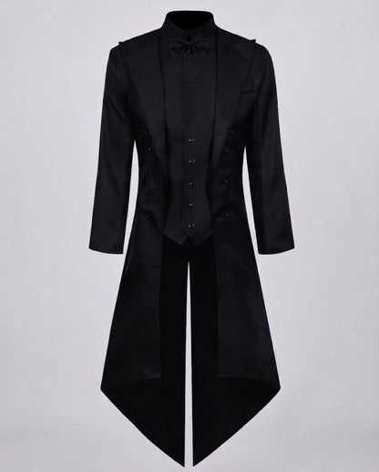 Men's tailcoat with high collar and elegant details Shop Velvia