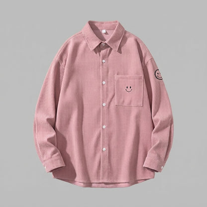 Men's Casual Cord Jacket with Casual Design and Smiley Detail Shop Velvia