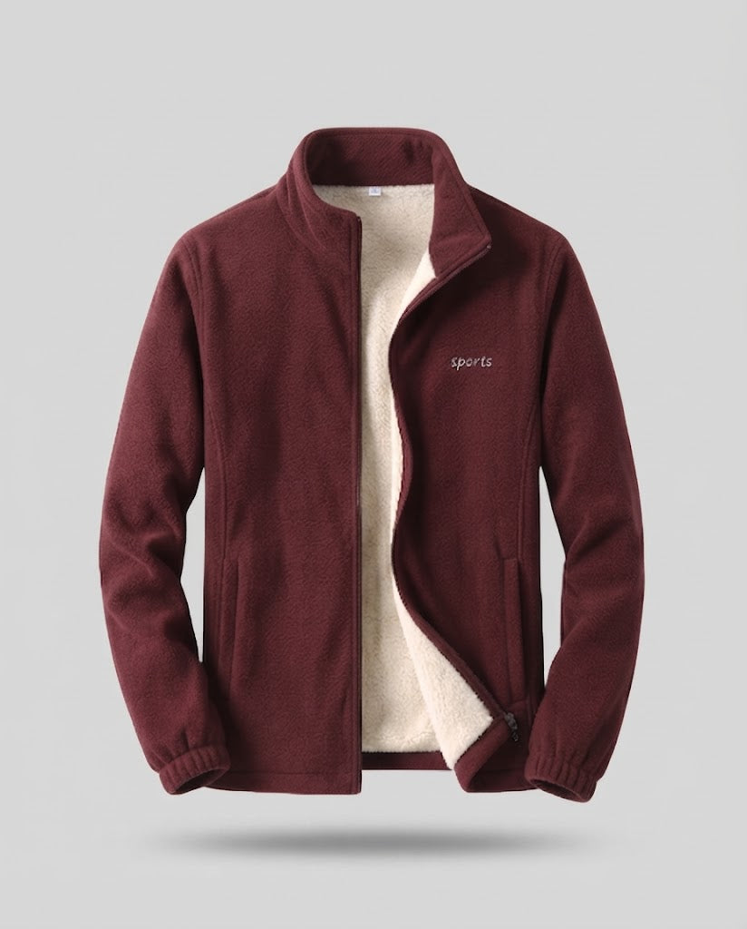 Men's Fleece Jacket with Stand-up Collar Shop Velvia