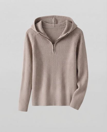 Ladies Cashmere-Look Fine Knit Sweater with Half Zipper and Fine Rib Structure Shop Velvia