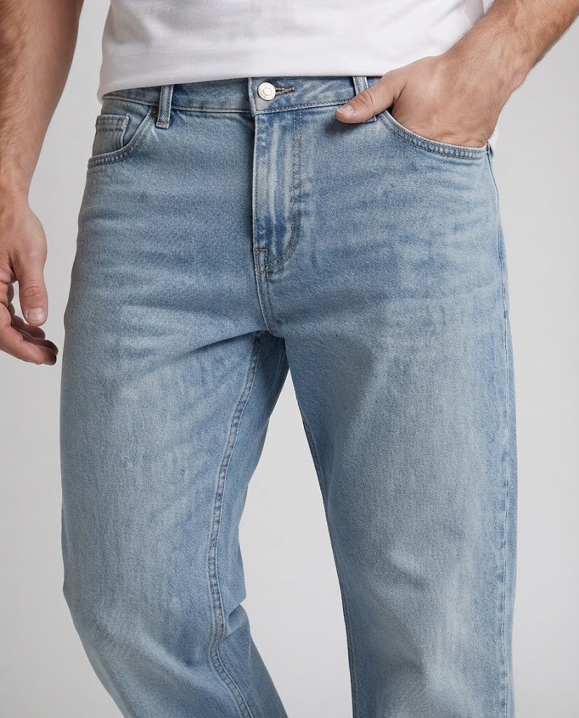 Men's Comfortable and Casual Loose-Fit Denim Pants Shop Velvia