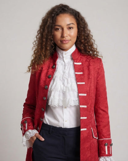 Ladies Elegant Ruffle Shirt with Decorative Lace Cut-Outs Shop Velvia