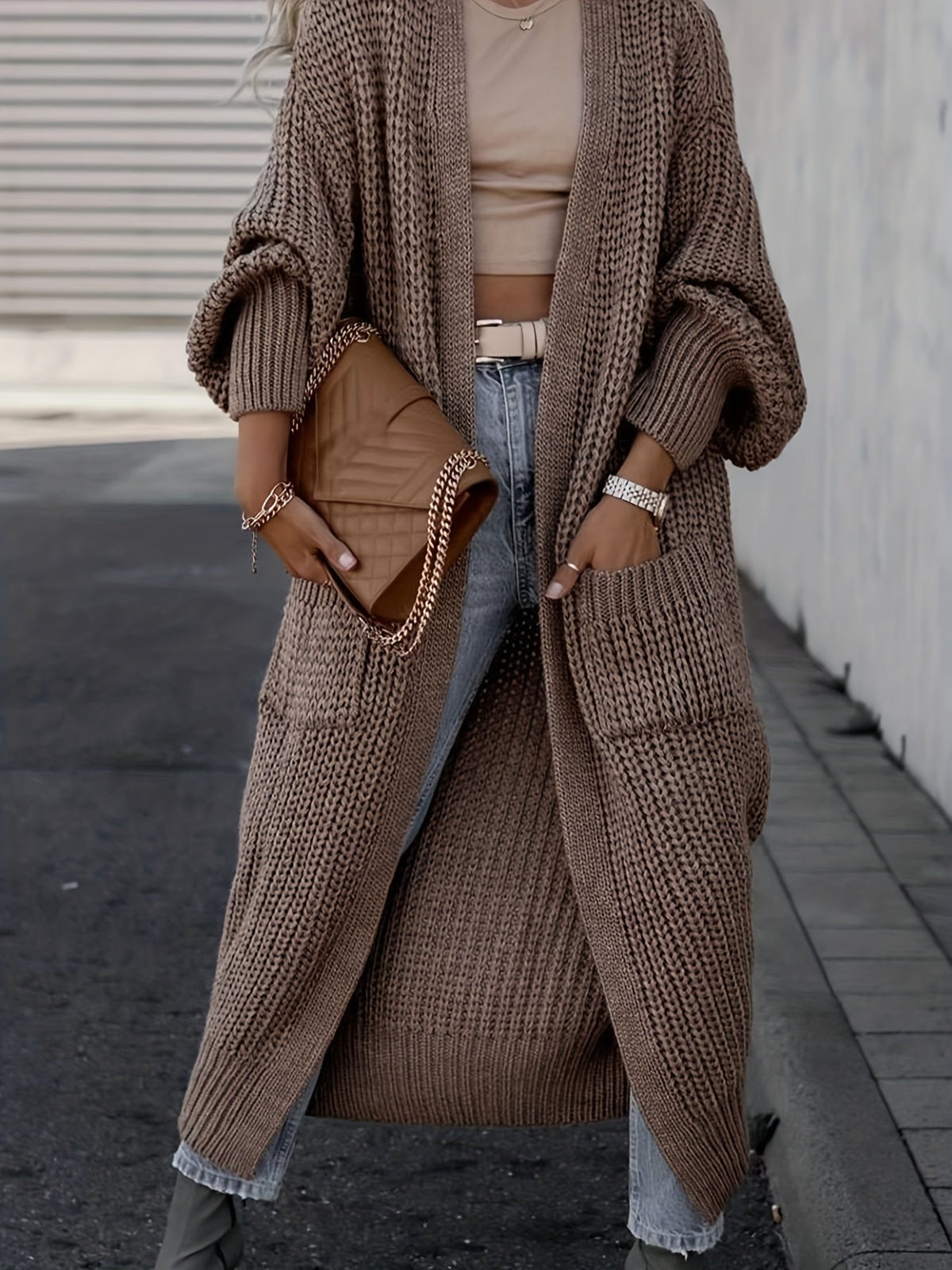 Shop Velvia | Wool knitted cardigan with pockets for women - Perfect for everyday use