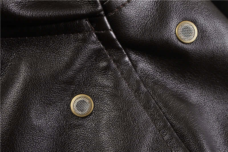 Shop Velvia | Men's Leather Jacket with Practical Pockets