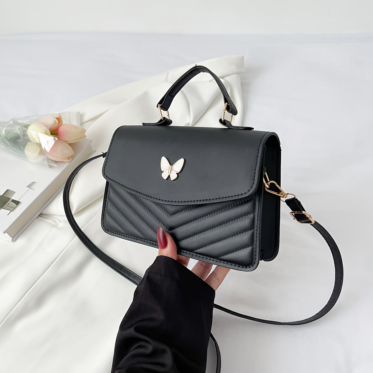 Shop Velvia | Fashionable Solid Color Shoulder Bag and Crossbody Bag