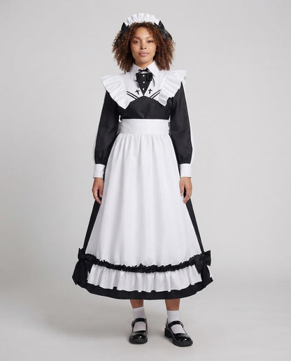 Women's costume dress with ruffle details and elegant accessories Shop Velvia