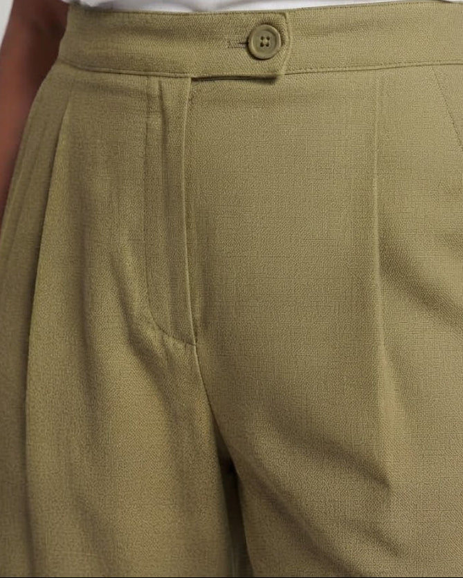 Women's High-Waist Culotte Pants with Wide Leg and Pleat Shop Velvia
