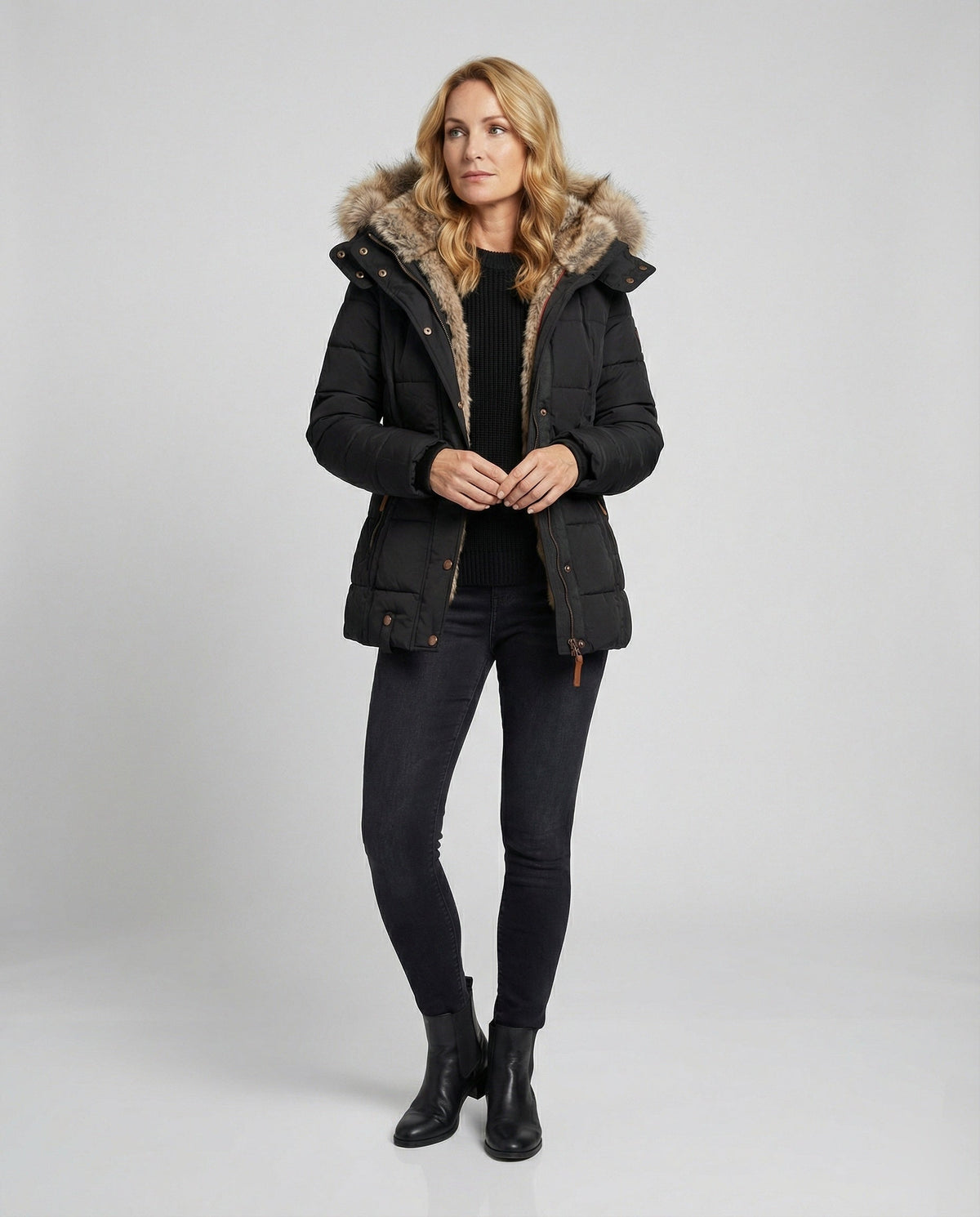 Shop Velvia | Warm waterproof winter coat with lining and hood